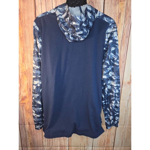 Under Armour Mens Hoodie Jacket Medium Fitted Navy & Camo Pullover Full-Zip - Picture 2 of 7
